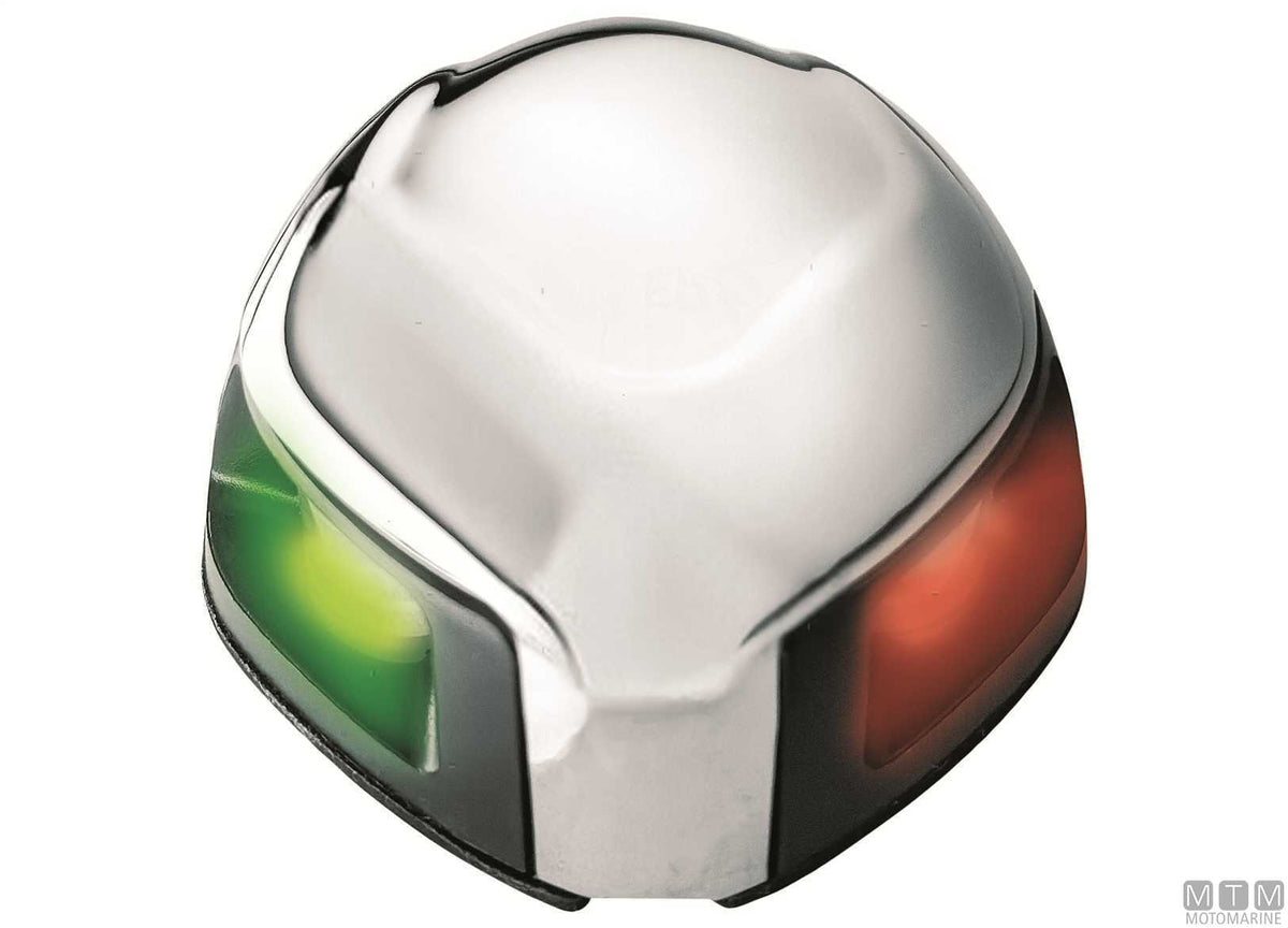 Pair of red and green LED side navigation lights in stainless steel - original photo Motomarine Srl