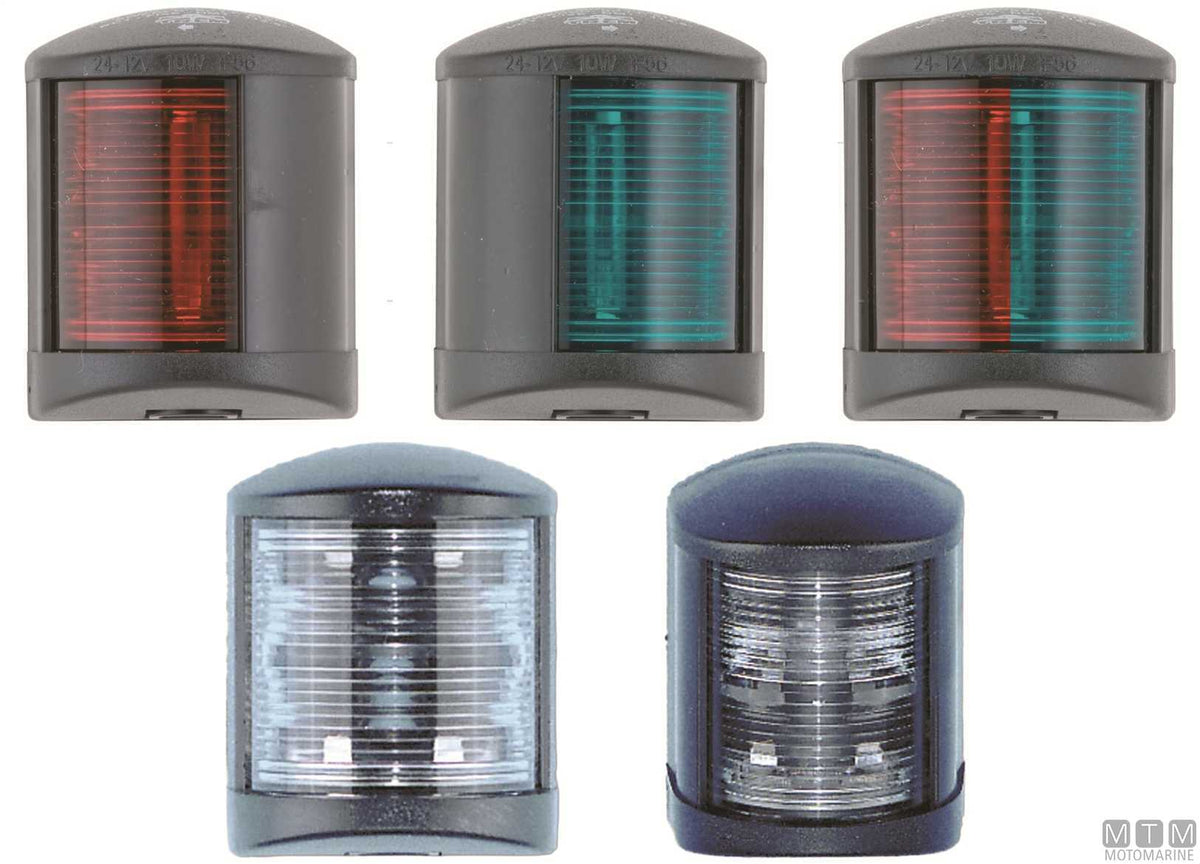 LED combined navigation light, red/green, Midi, black, 58x74 mm - original photo Motomarine Srl