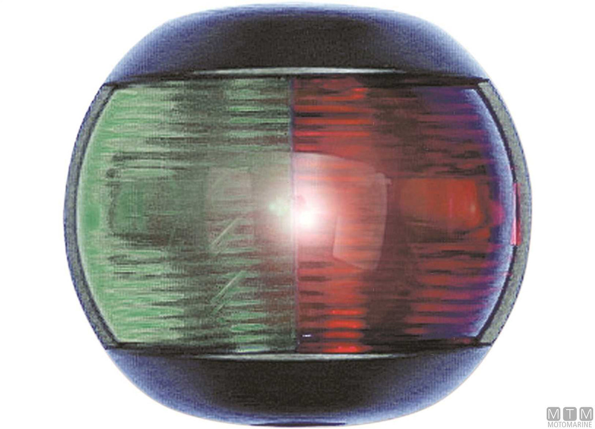 225° white bow navigation light LED half-dome black 70x63 mm - original photo Motomarine Srl