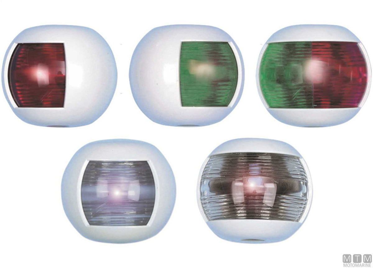 Red side navigation light LED half-dome white 70x63 mm - original photo Motomarine Srl