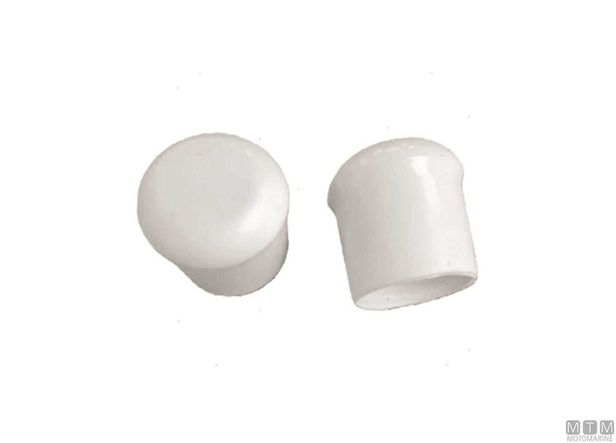 Pair of end caps for Hook ladder handrail aluminium - original photo Motomarine Srl