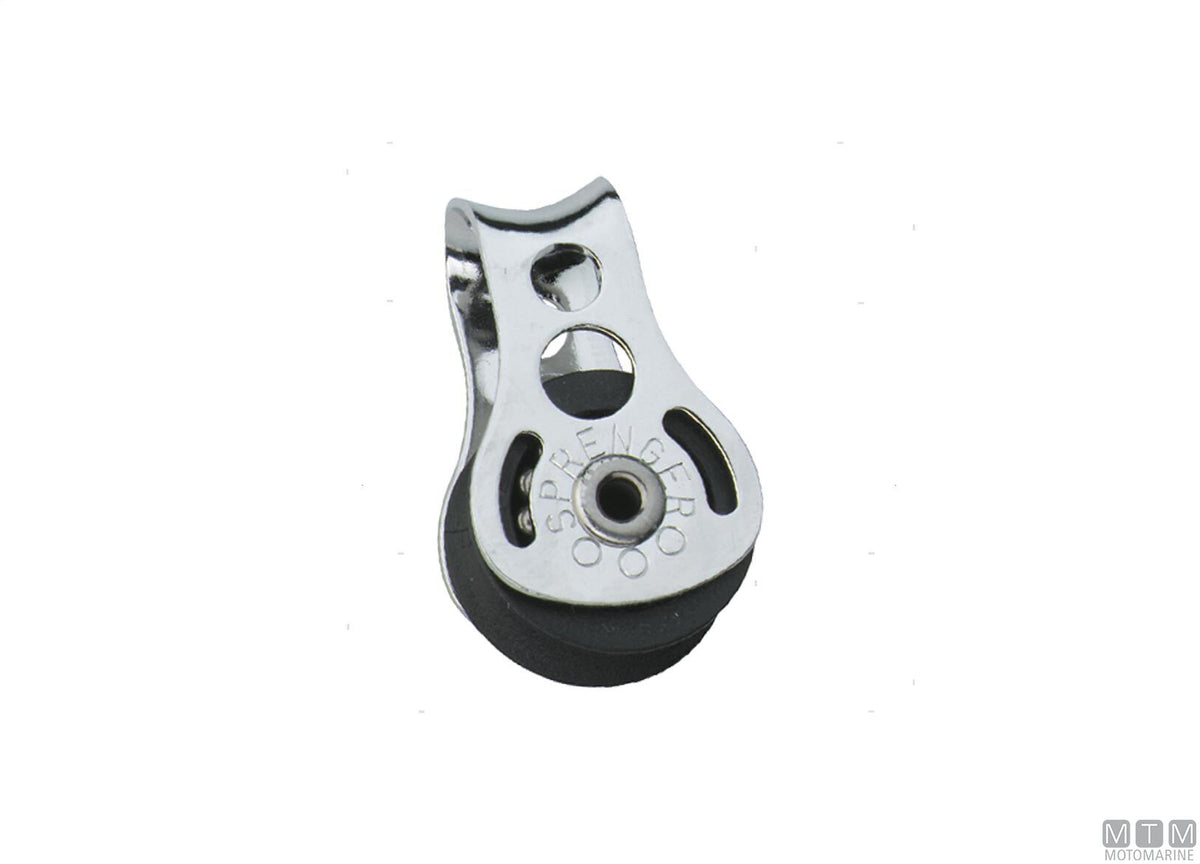 HS single flush-mount block, ball-bearing sheave Ø19 mm - original photo Motomarine Srl