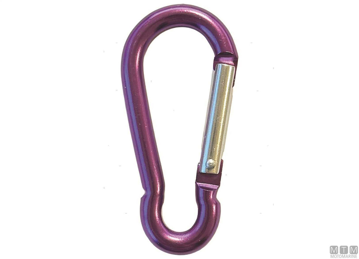 Fireman carabiner Ø5 mm anodized aluminum pink - original photo Motomarine Srl