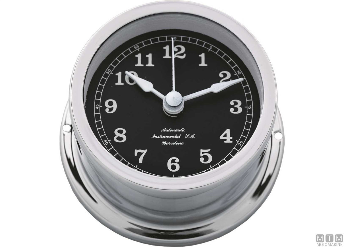 A-Nautic Minor barometer 72 mm chrome-plated brass black dial - original photo Motomarine Srl