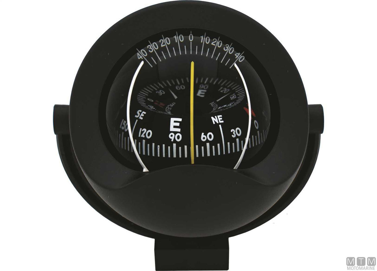 A-Nautic C8 bracket compass, black, Ø85 mm rose - original photo Motomarine Srl
