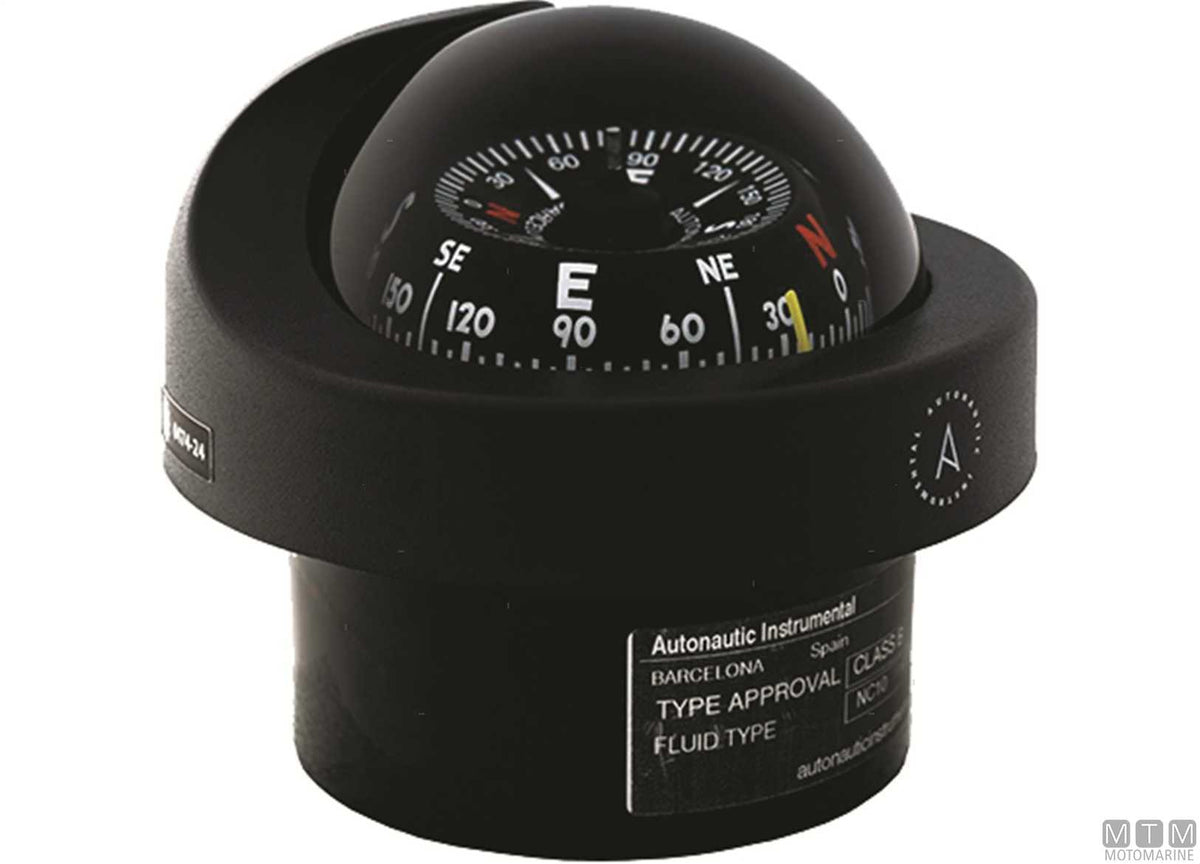 A-Nautic C12/110 compass, white, Ø85 mm rose - original photo Motomarine Srl