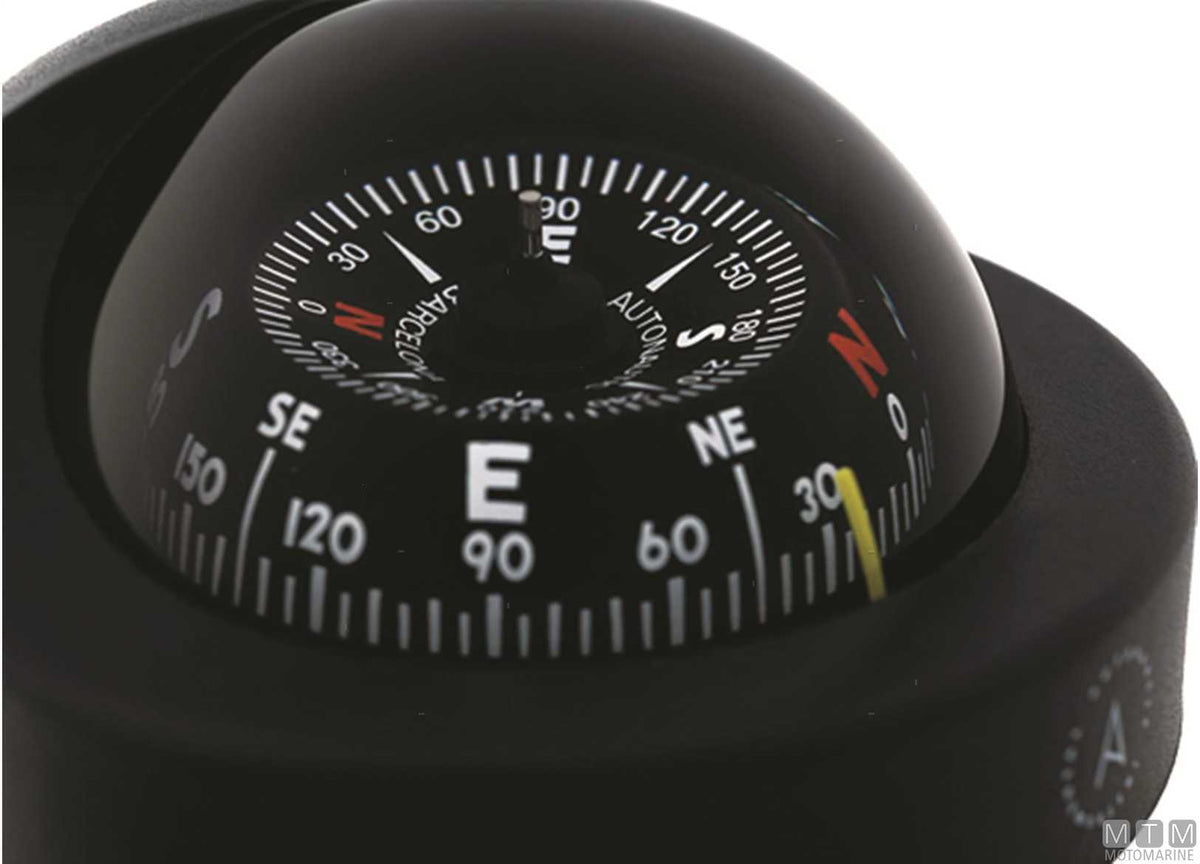 A-Nautic C12/110 compass, white, Ø85 mm rose - original photo Motomarine Srl