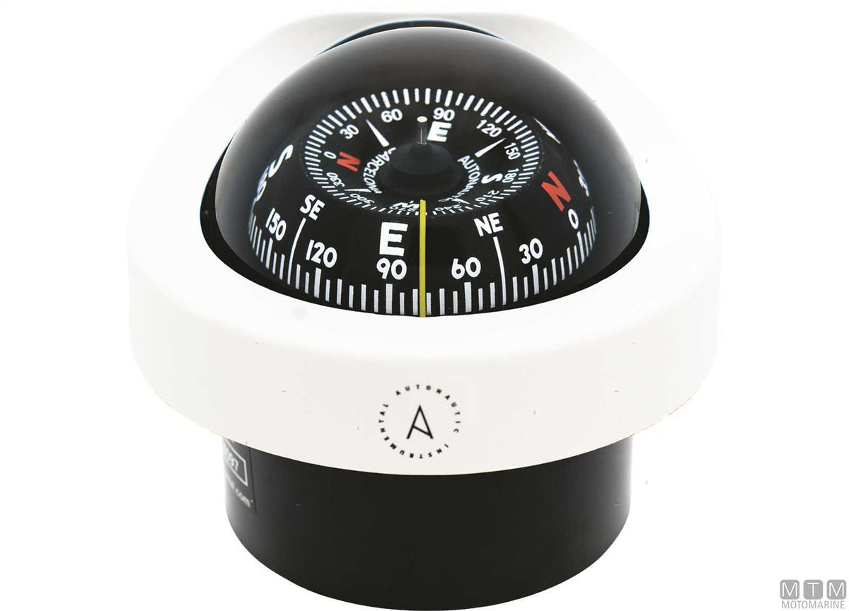 A-Nautic C12/110 compass, white, Ø85 mm rose - original photo Motomarine Srl