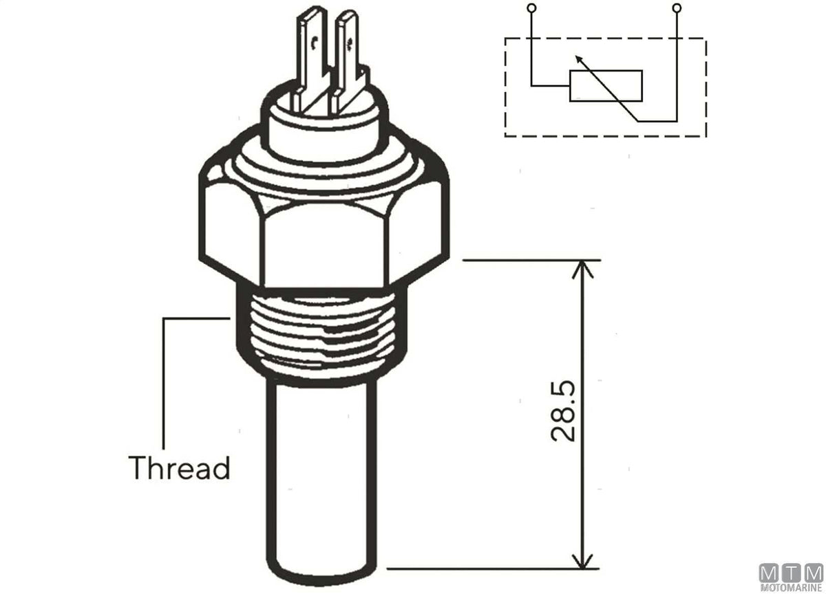 VDO temperature sensor 1/4x18 2-pole - original photo Motomarine Srl