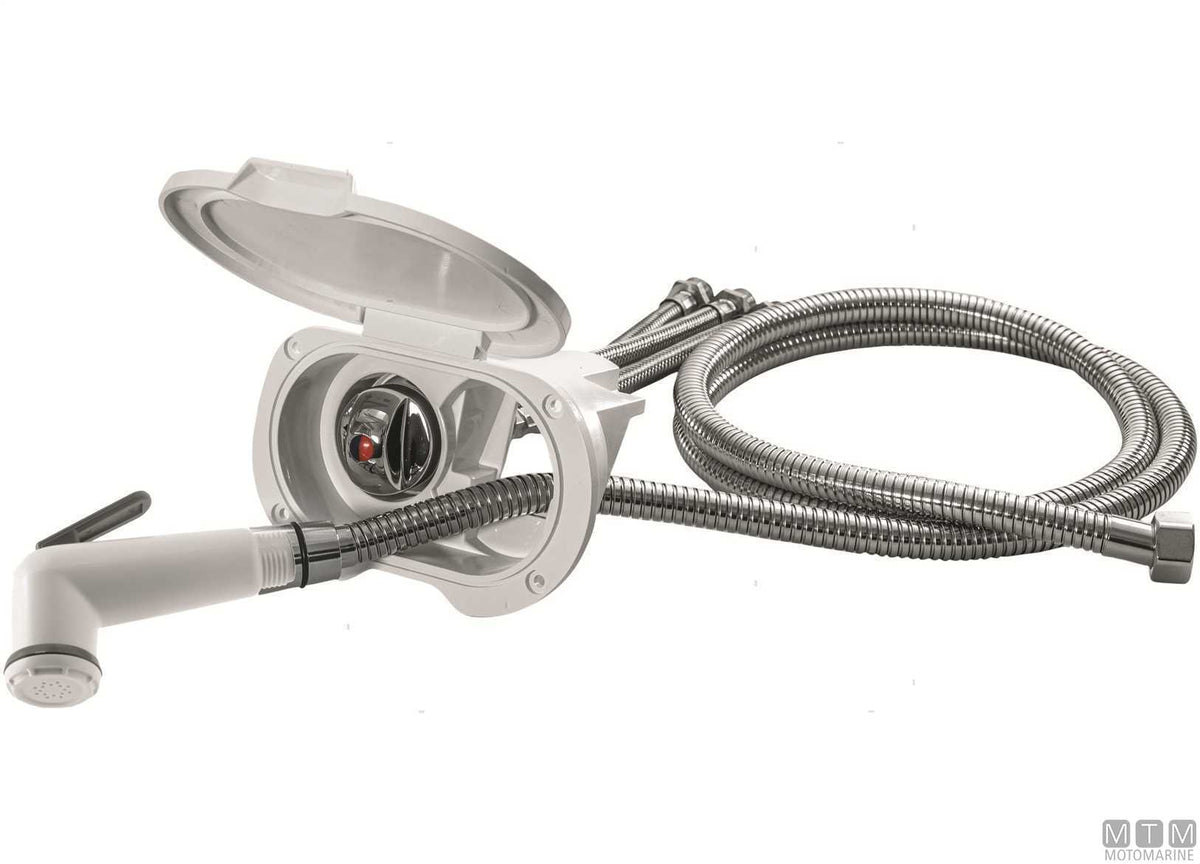 Box for mixer and shower head ABS white - original photo Motomarine Srl