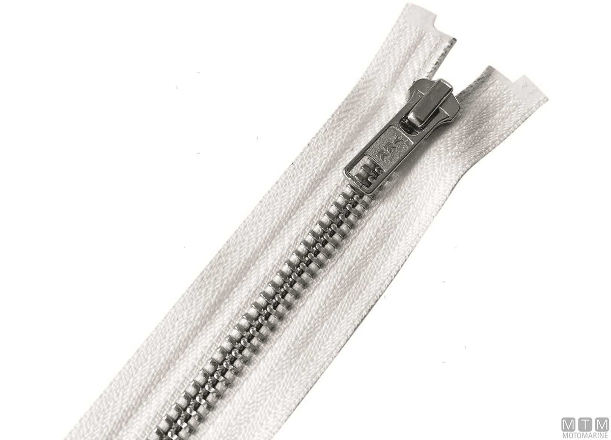 YKK zip fastener 150 cm stainless steel white - original photo Motomarine Srl