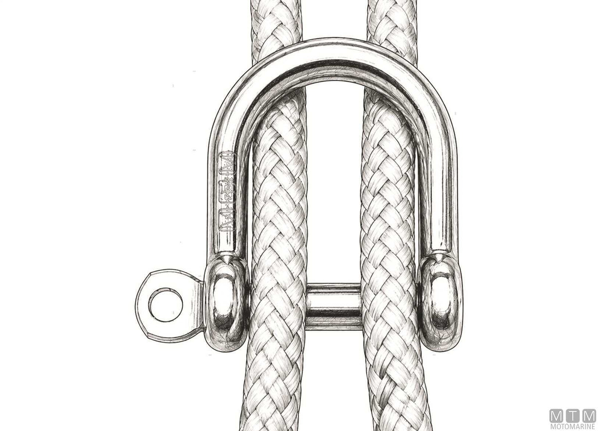 Wide bow shackle Ø12 mm stainless steel 316 - original photo Motomarine Srl