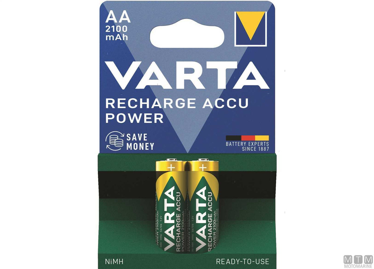 Varta AA Rechargeable Accu Power Batteries, Pack of 2 - original photo Motomarine Srl