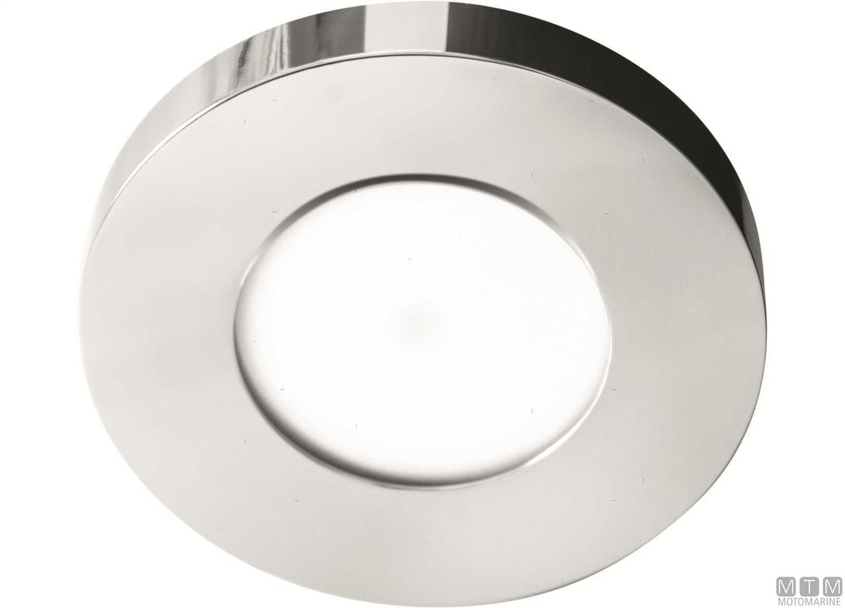 Warm light LED spotlight Astel Intensa satin stainless steel Ø88 mm - original photo Motomarine Srl