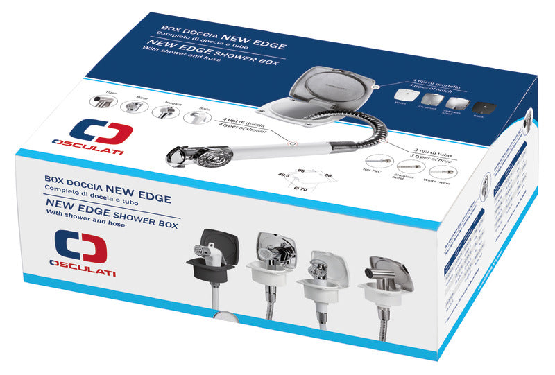 New Edge white shower box SS hose 4 m - foto originale Osculati Srl